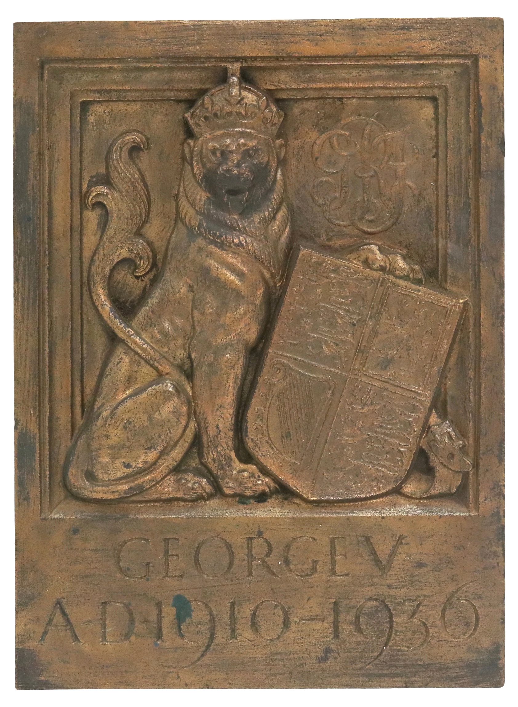 Bronze King George V Memorial Plaque~P77445226