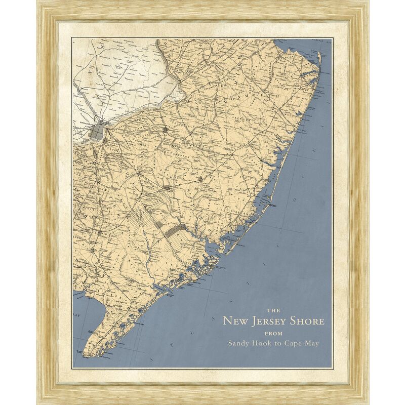 Vintage Map of the New Jersey Shore