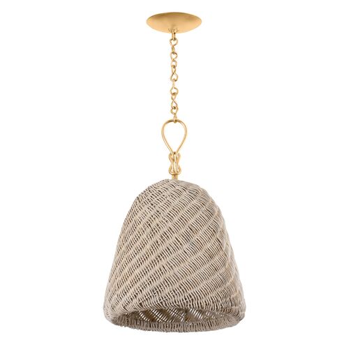Thatcher Rattan Pendant, Natural/Gold Leaf