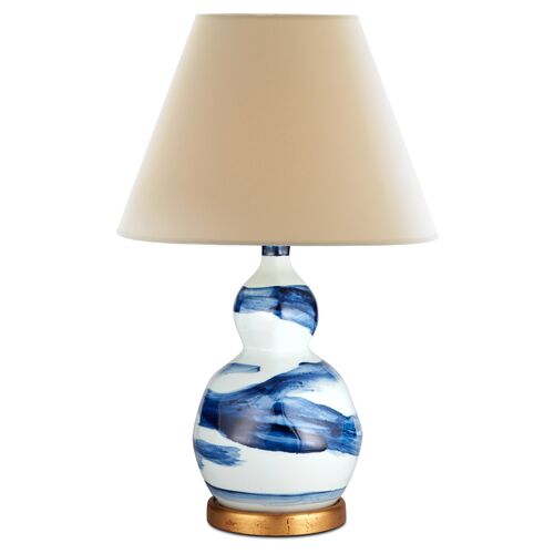 blue and white brush stroke lamp