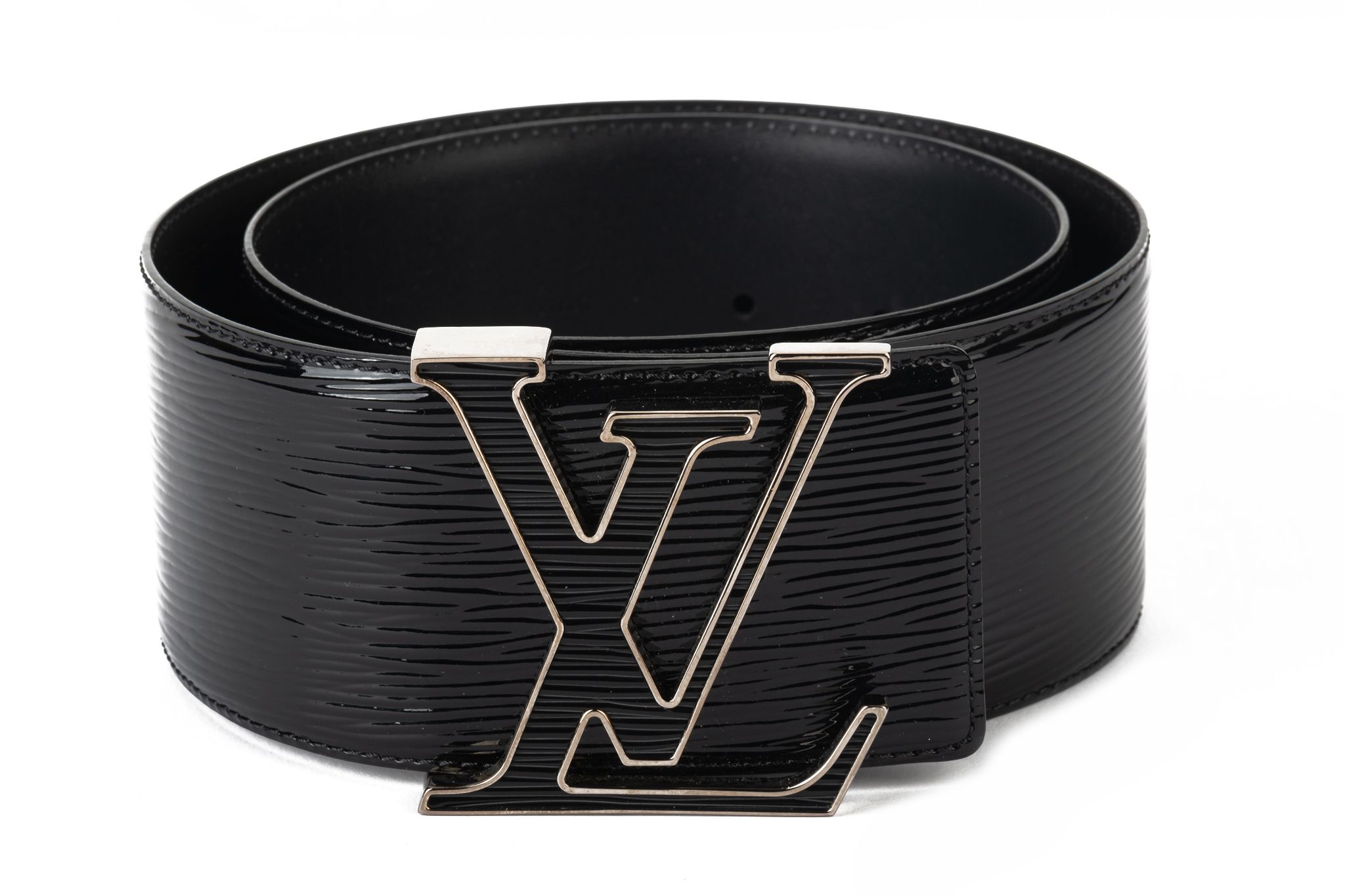 Vuitton Wide Black Patent Epi Belt W/Box~P77661177