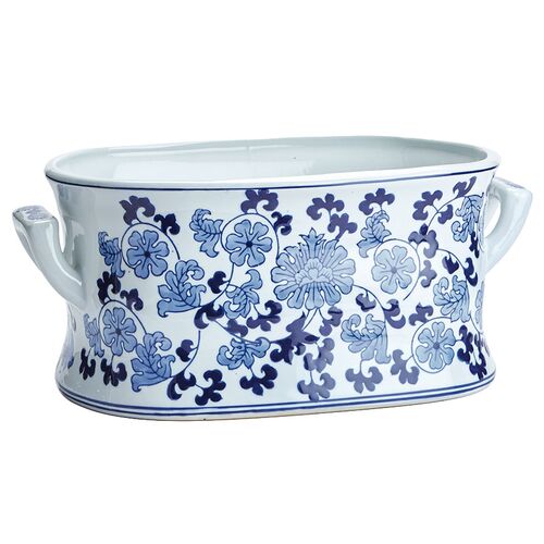 Barclay Butera, Dynasty Lotus Planter, Blue Barclay Butera, Dynasty Lotus Planter, Blue
