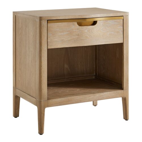Domenica Side Table, Brass/Natural