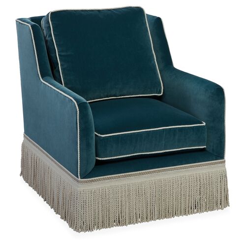 Portsmouth Swivel Chair, Teal Velvet~P77452834