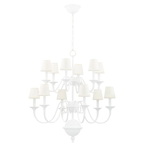 Windsor 12-Light Chandelier, White Plaster