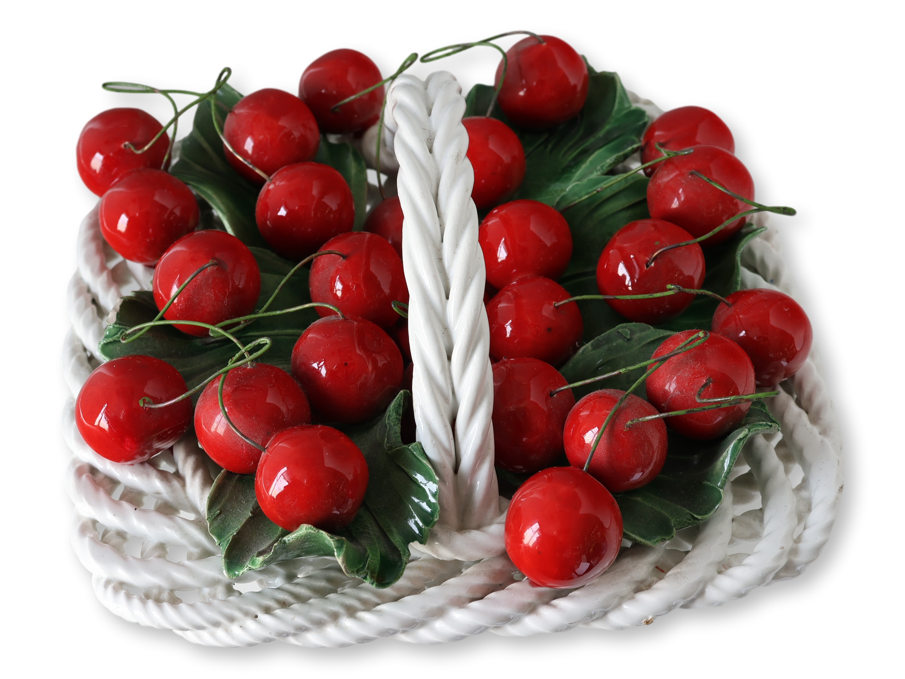 Italian Trompe L'Oeil Basket of Cherries~P77719072