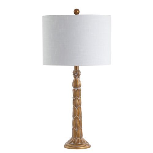 Galadria Resin Leaf  Table Lamp, Antique Gold