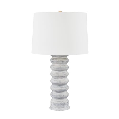 Clove Ceramic Table Lamp, Grey White/White