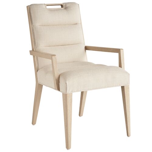 Aiden Channeled Upholstered Arm Chair, Textured