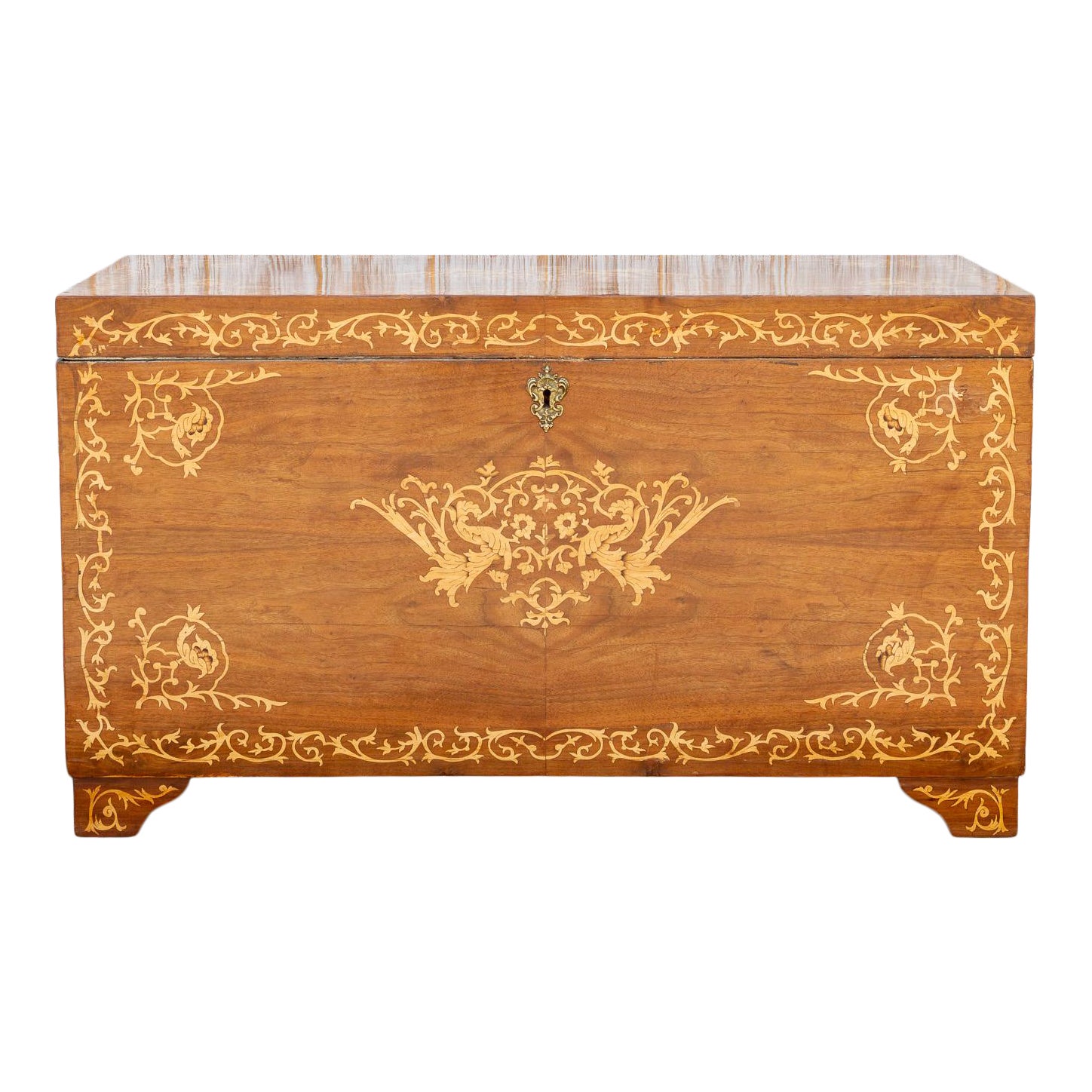 Large Walnut Marquetry Inlay Chest~P77620441