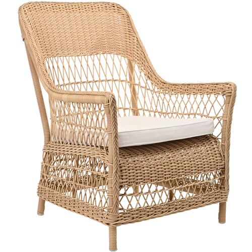 Dawn Outdoor Lounge Chair, Natural/ White