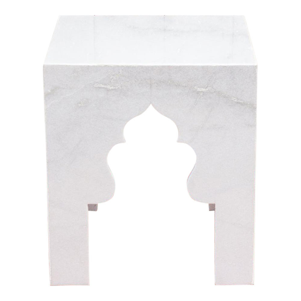 Hand-Carved Arched Marble End Table~P77658716