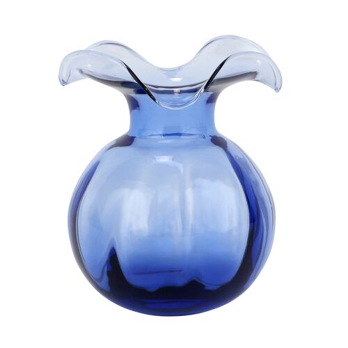 Hibiscus Glass Bud Vase, Indigo