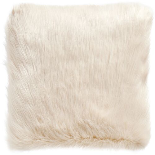 Milo 20x20 Faux-Fur Pillow, Ivory~P77636514