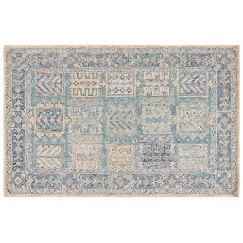 Gisele Hand Tufted Rug, Teal/Blue