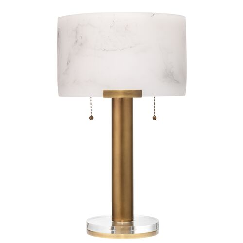 Elancourt Table Lamp, Antique Brass/White~P77638121