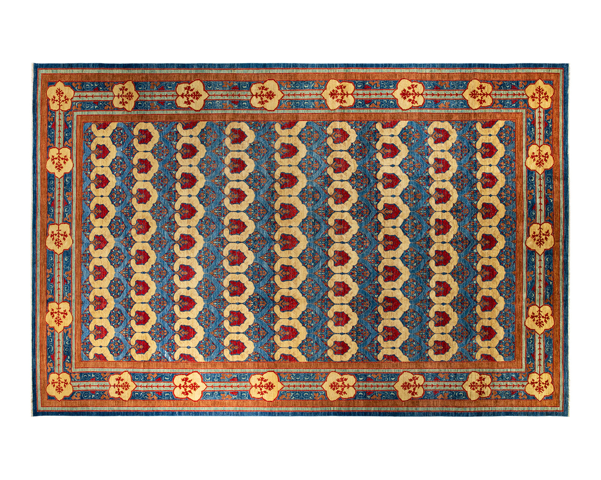 One-of-a-Kind Hand-Knotted Blue Rug, 17'4" x 11'10"
