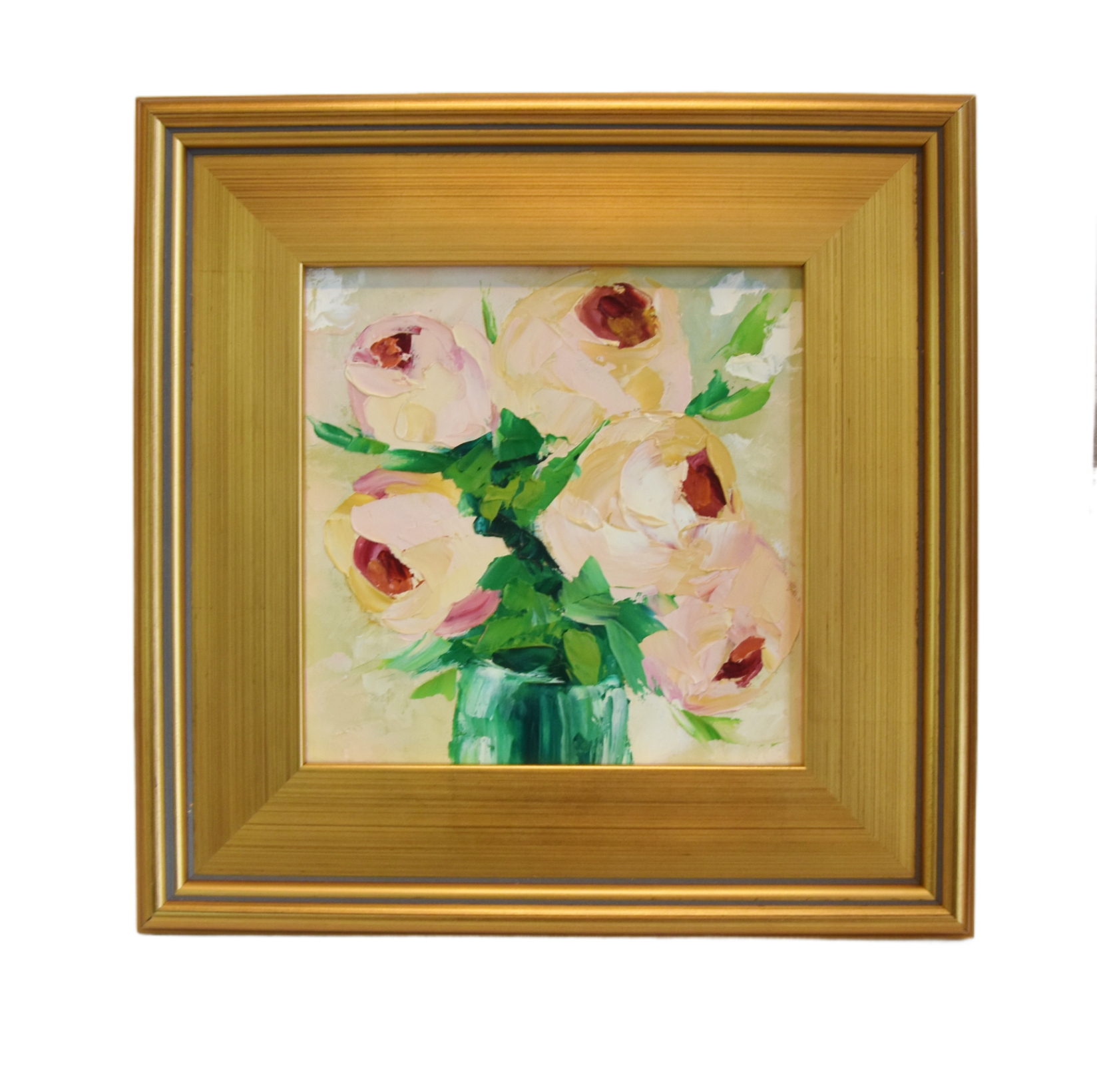 Bouquet of Pink Roses in Vase Painting~P77689481