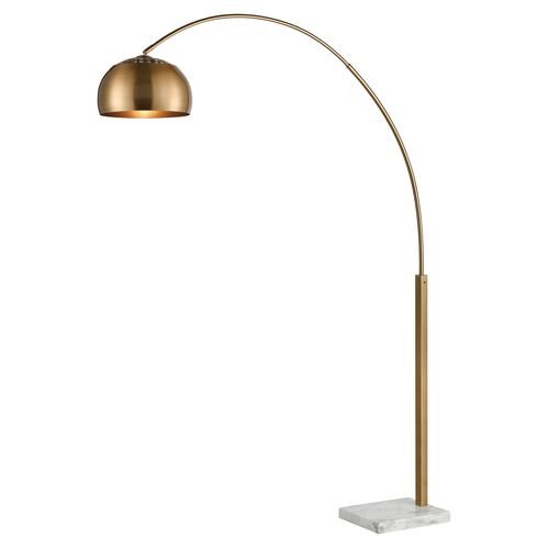 Lumier Marble Floor Lamp, Aged Brass~P77430224