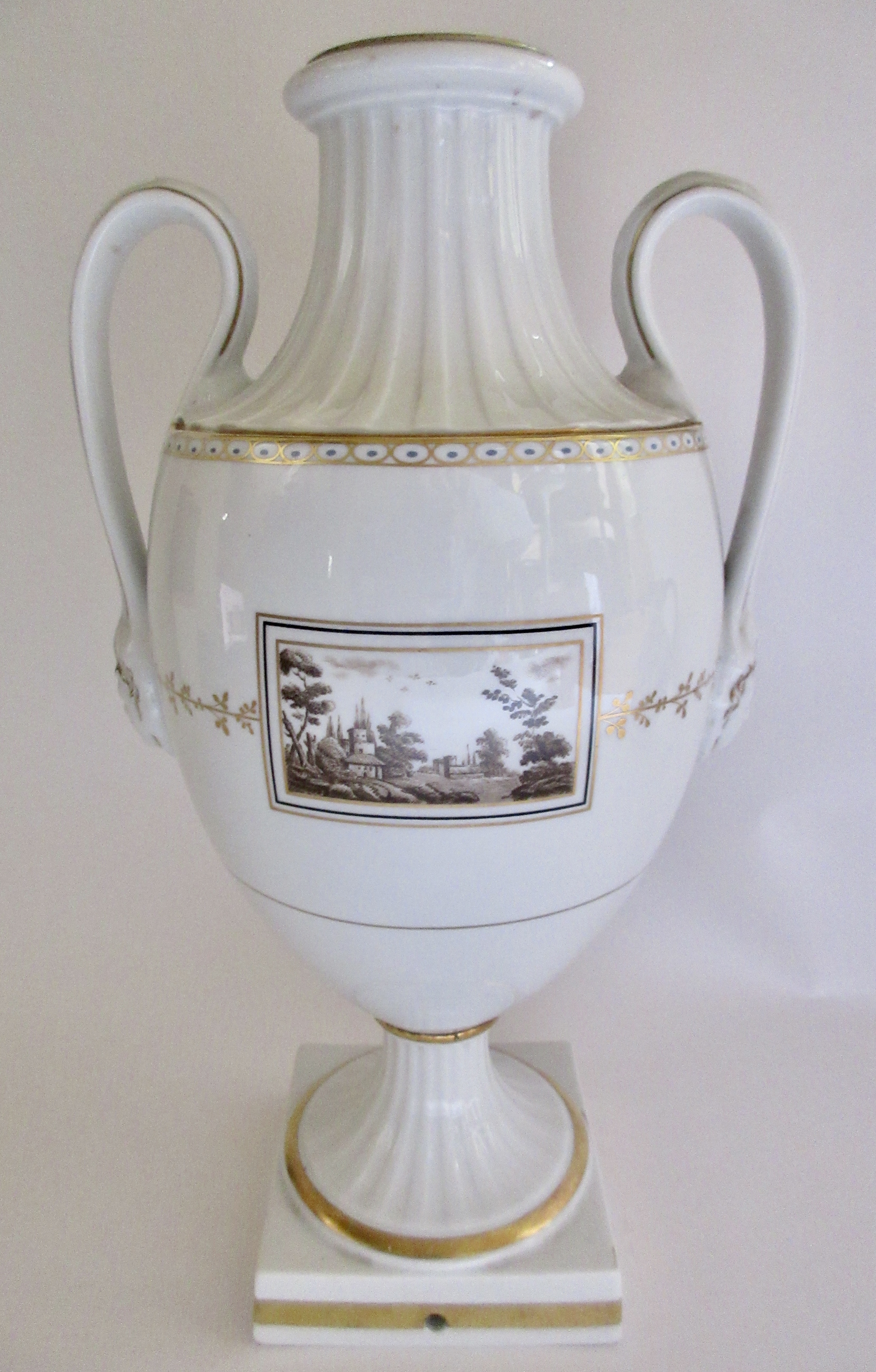 Ginori Italian Porcelain Pedestal Vase