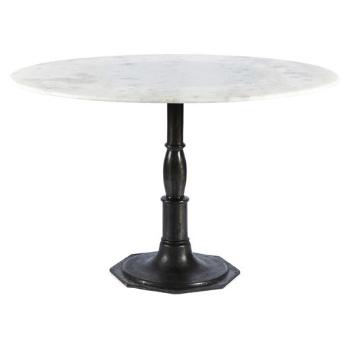 Ira 48" Round Dining Table, White Marble~P77552696