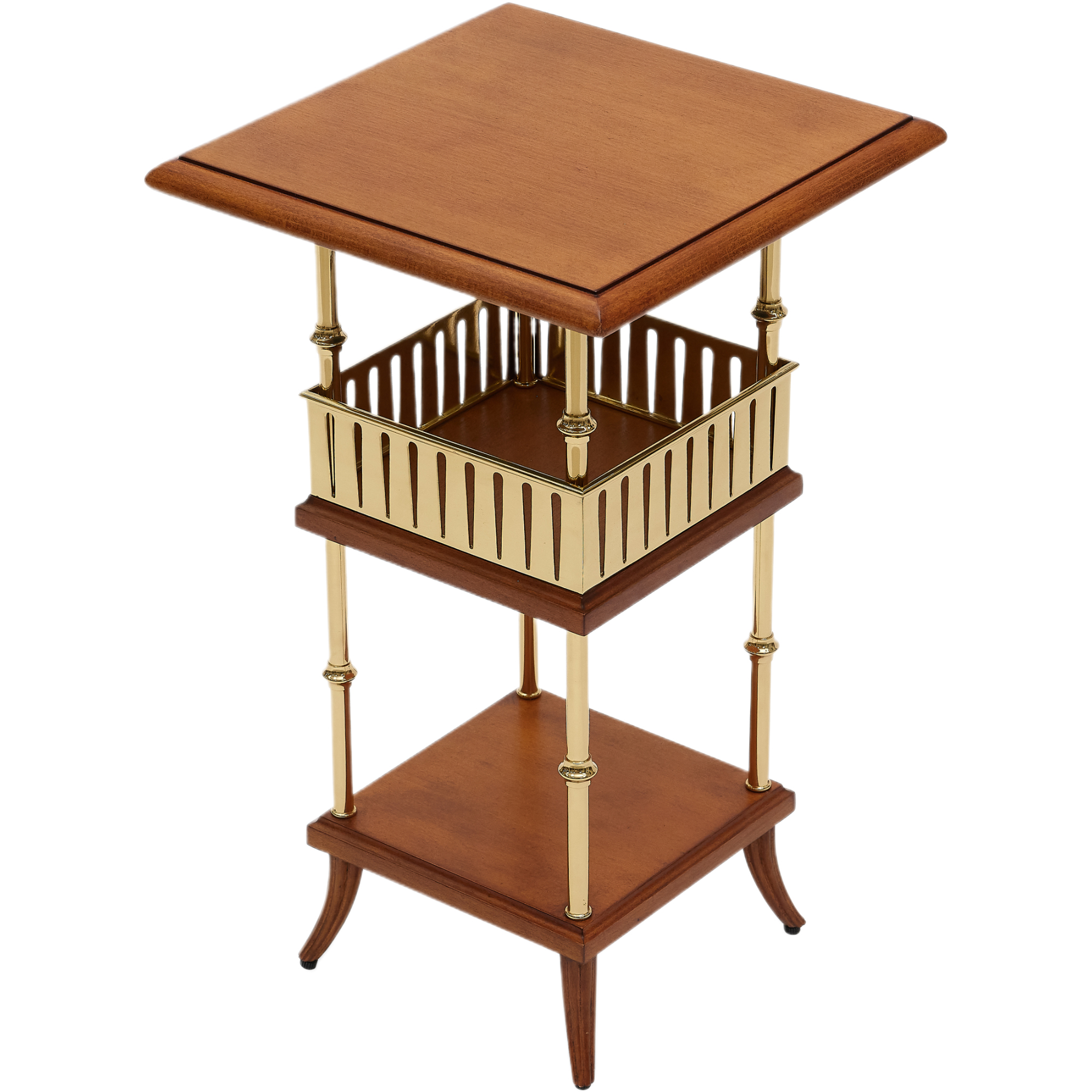 Rhys Drinks Table, Beech/Brass