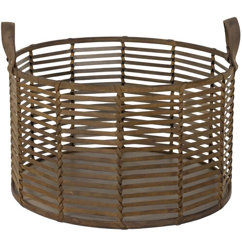 Finn Leather Basket, Brown