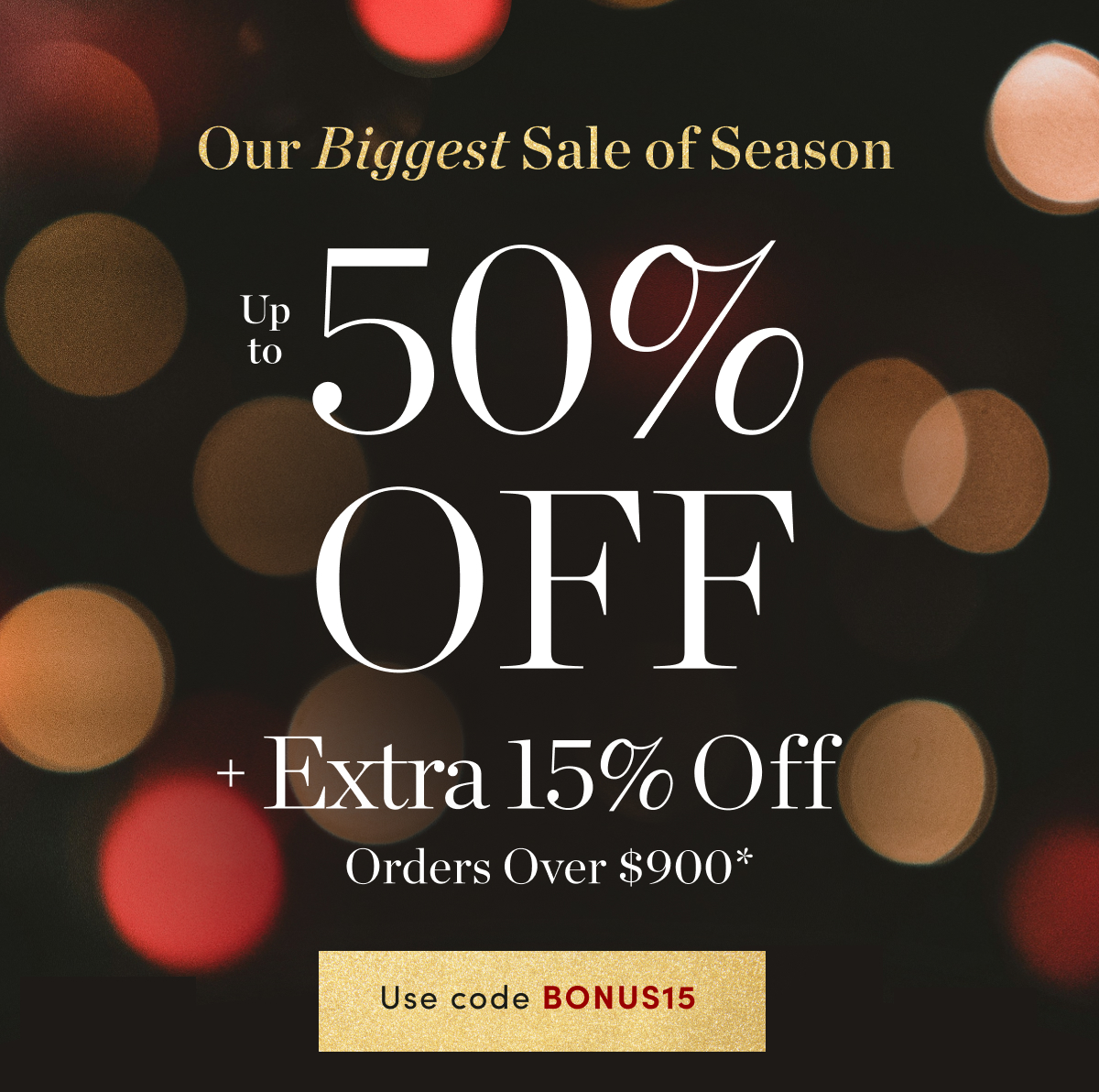 Up to 50 Percent Off Sitewide