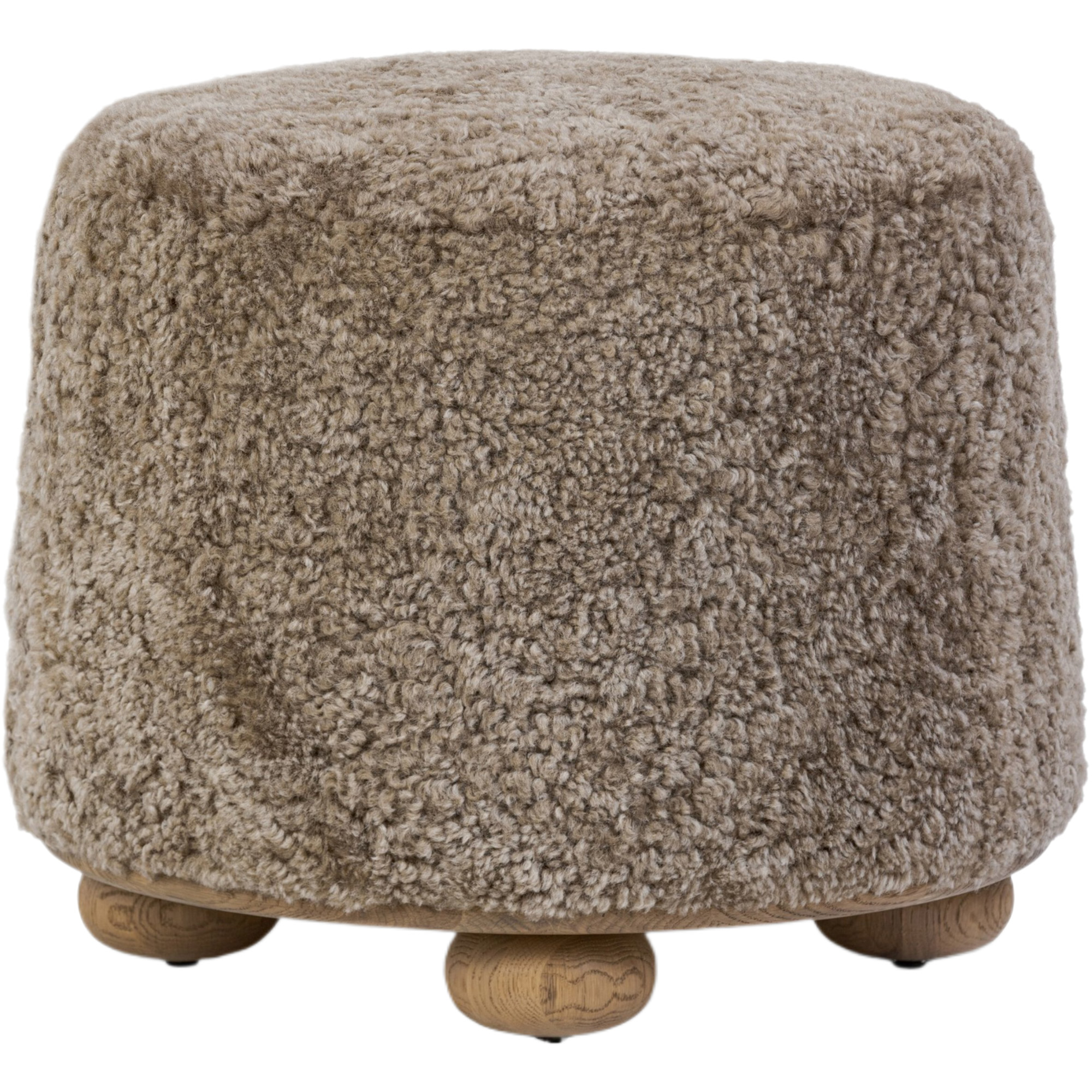 Zevoria Ottoman, Taupe Shearling