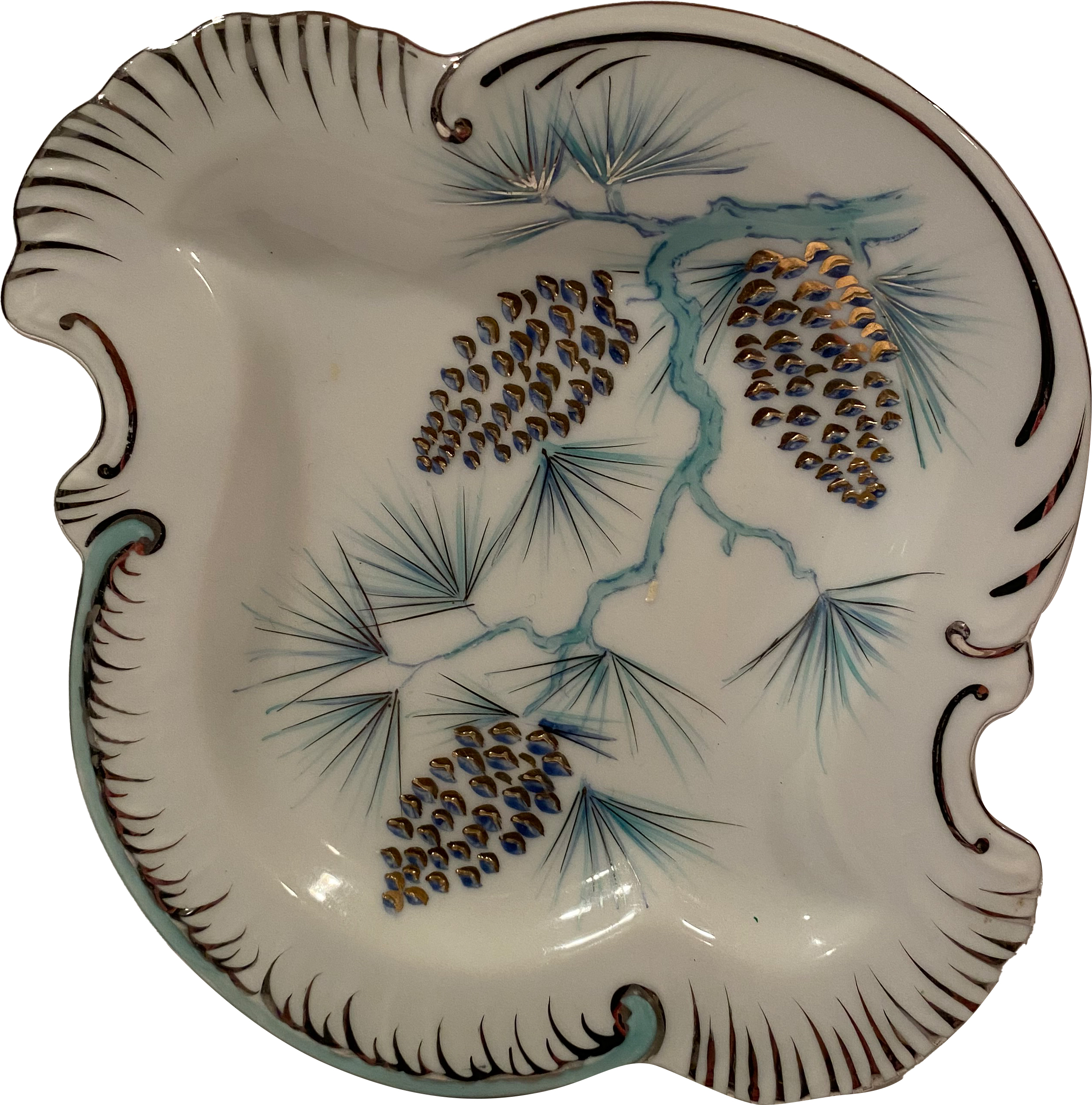 Porcelain Tray w/Hand-Painted PIne cones~P77633862