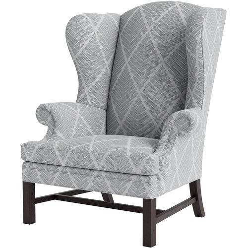 Dearborne Wingback Chair, Bedford Jacquard