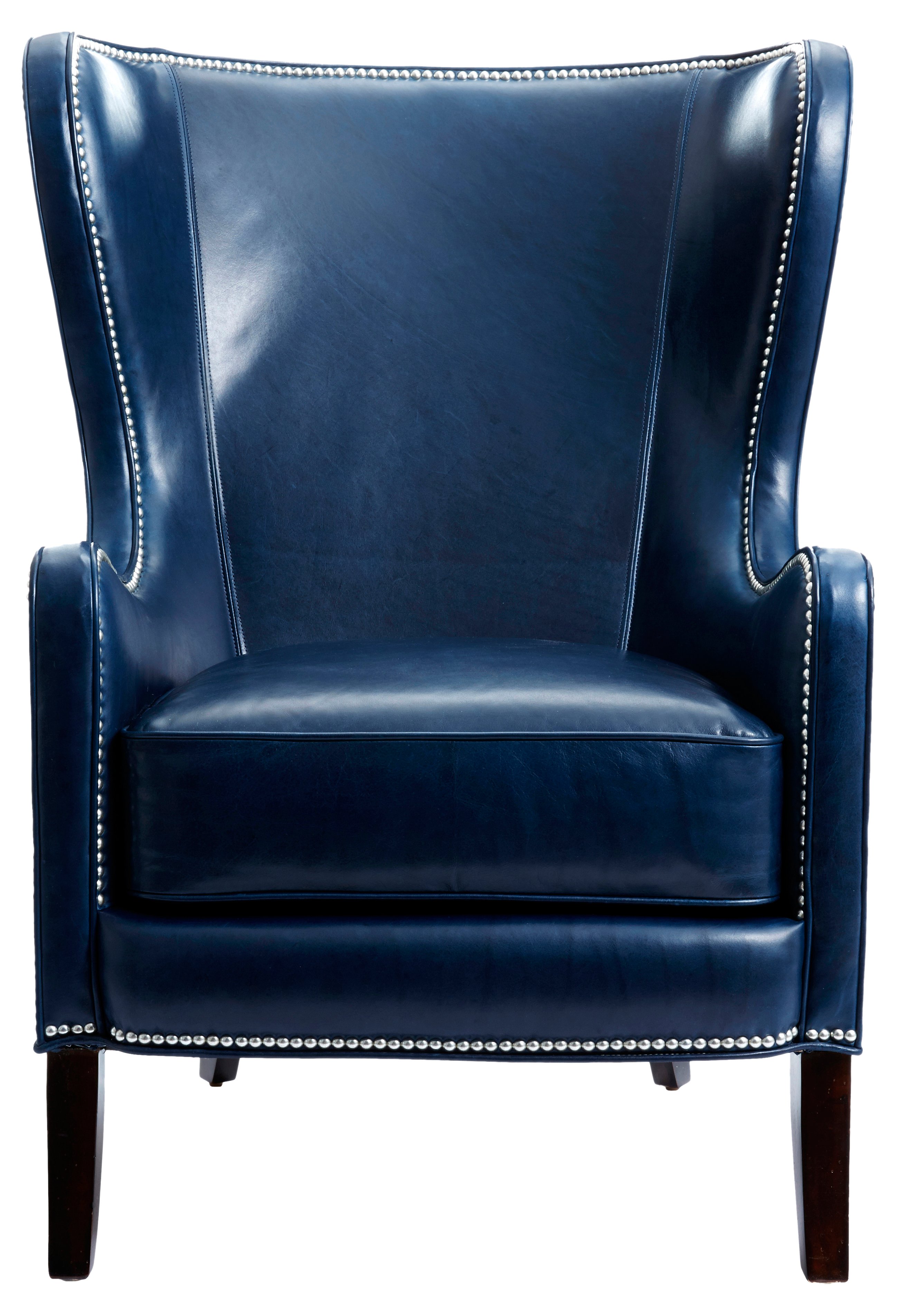 Navy blue leather wingback chair new arrivals