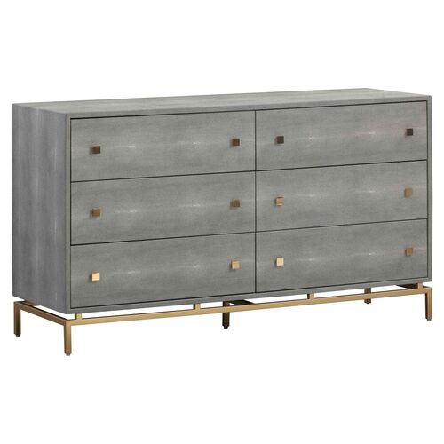 Sandy 6-Drawer Dresser, Gray Shagreen~P77650385