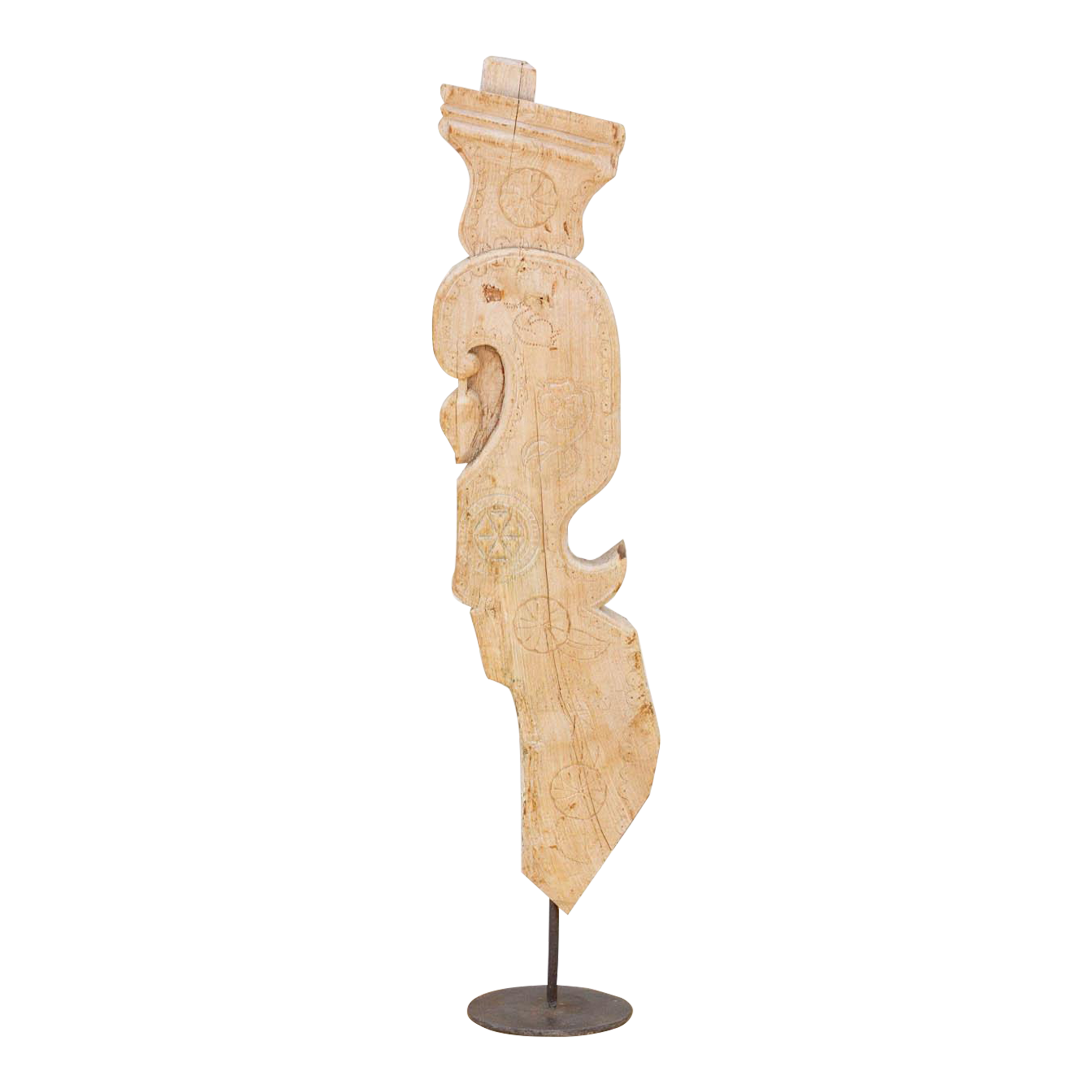 Antique Bleached Wood Corbel Figure~P77698728