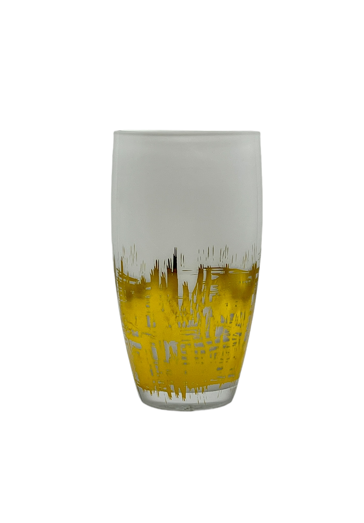 C. 1980s White & Gold Cased Glass Vase~P77659282
