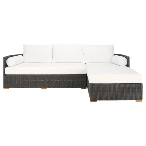 Emrys Outdoor Wicker Right-Facing Chaise Sofa