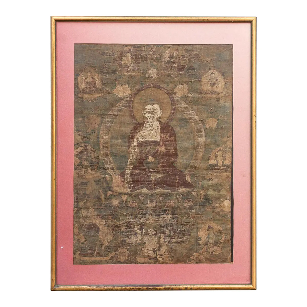 Antique Tibetan ThangKa of Serene Buddha~P77719135