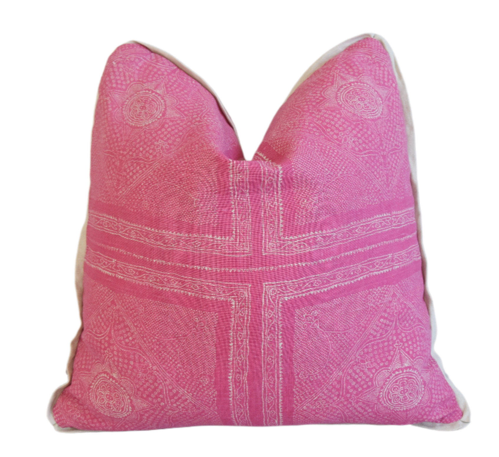 Pink White Raoul Textiles Floral Pillow~P77698893