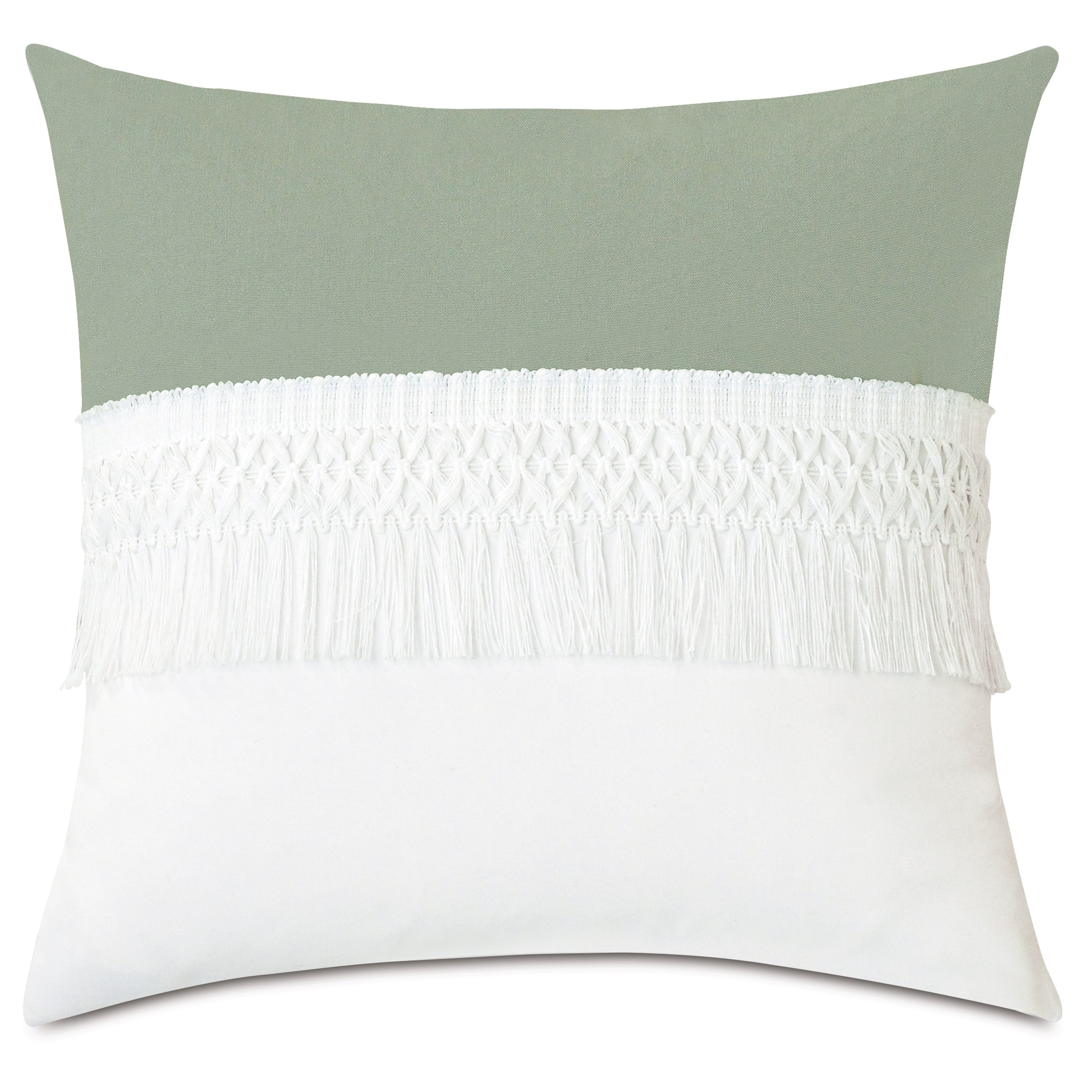 Mila 20x20 Outdoor Pillow, Celadon/White One Kings Lane