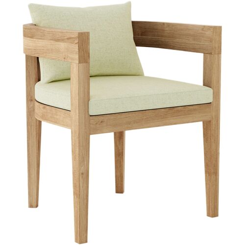 Solterra Outdoor Teak Dining Chair, Sunbrella