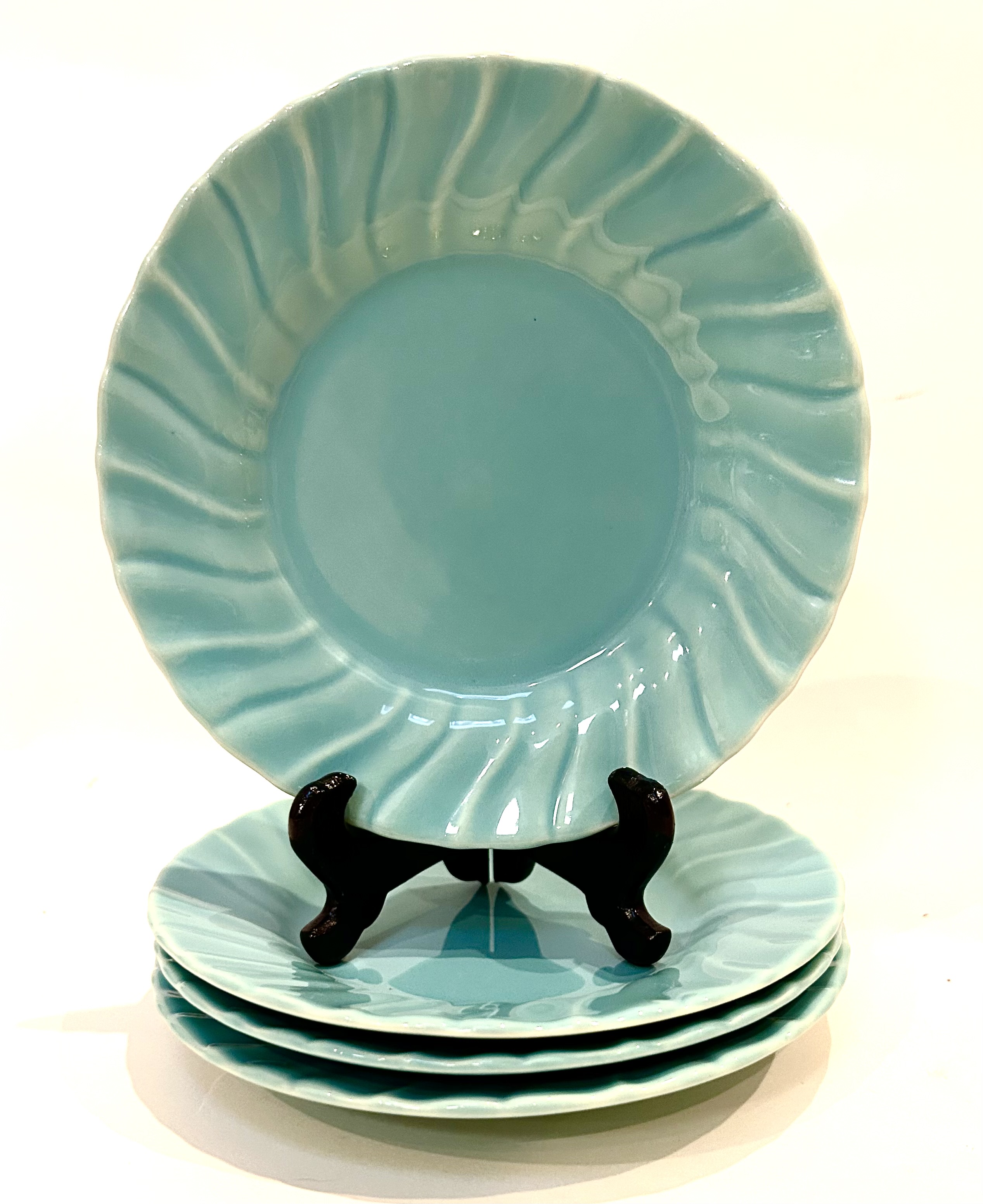 1940s Gladding McBean Swirl Plates S/4 1940s Gladding McBean Swirl Plates S/4~P77707273