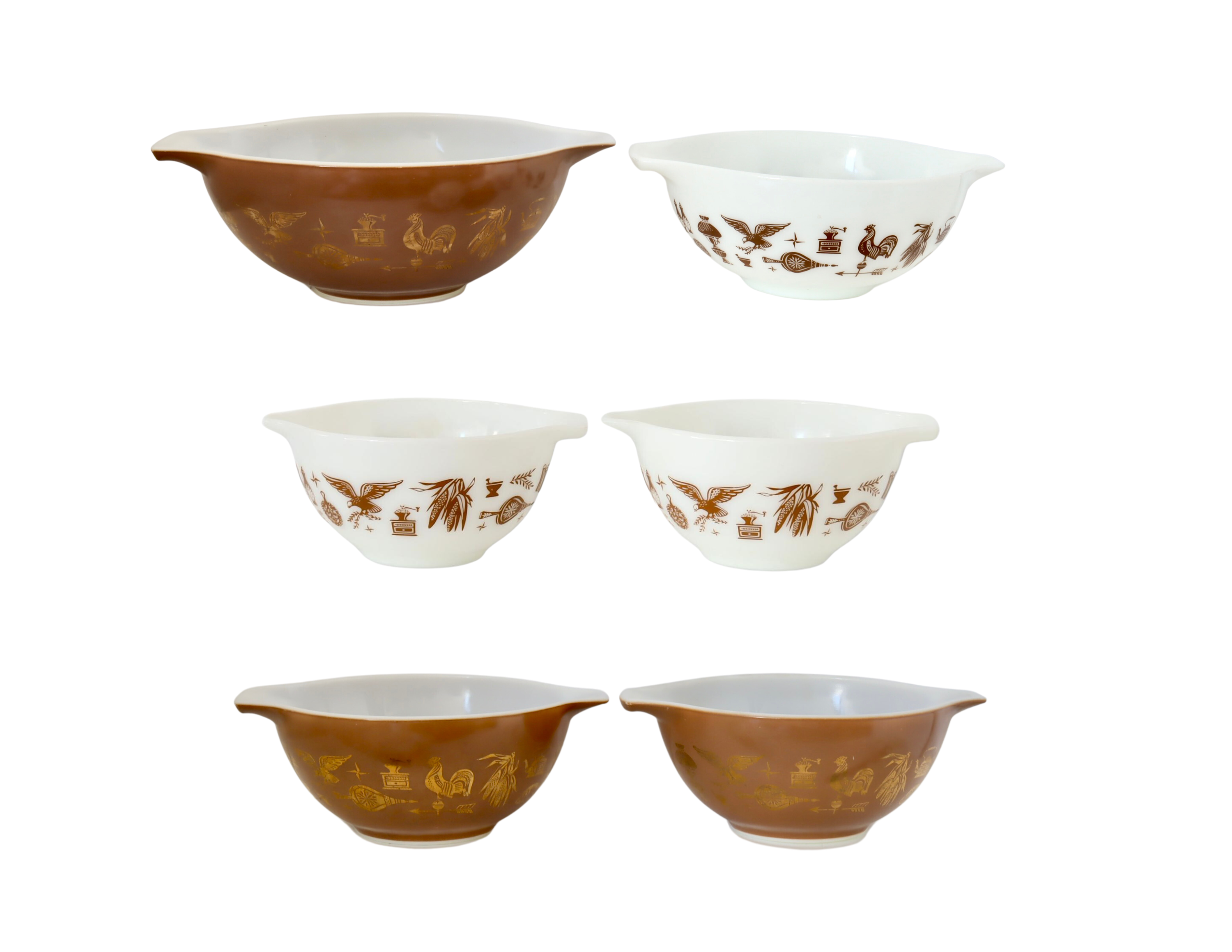 Early American Pattern Pyrex Bowls, S/6~P77687399