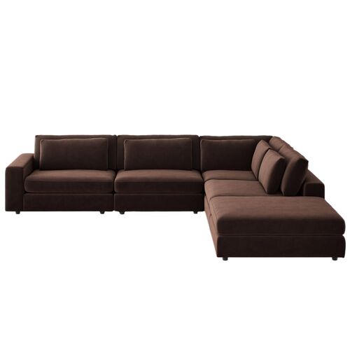 Tyson 4-Piece Velvet Sectional w/ Ottoman Tyson 4-Piece Velvet Sectional w/ Ottoman