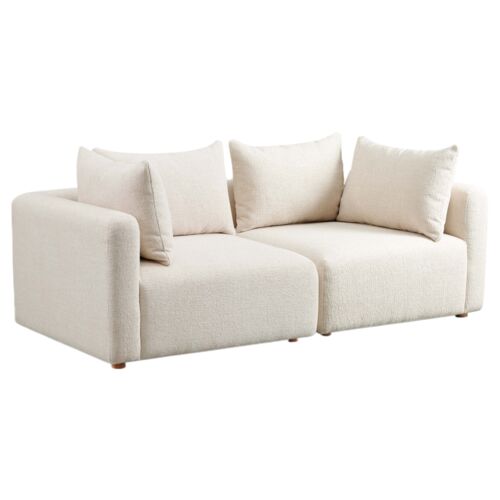 Lunara 2-Piece Modular Loveseat, Textured Cream