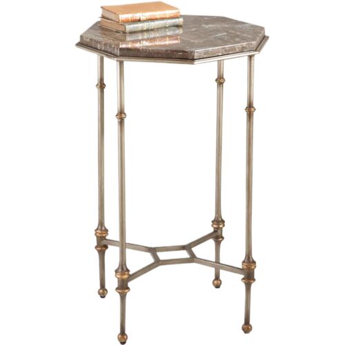 Raleigh Lane Marble Side Table, Silver/Gold