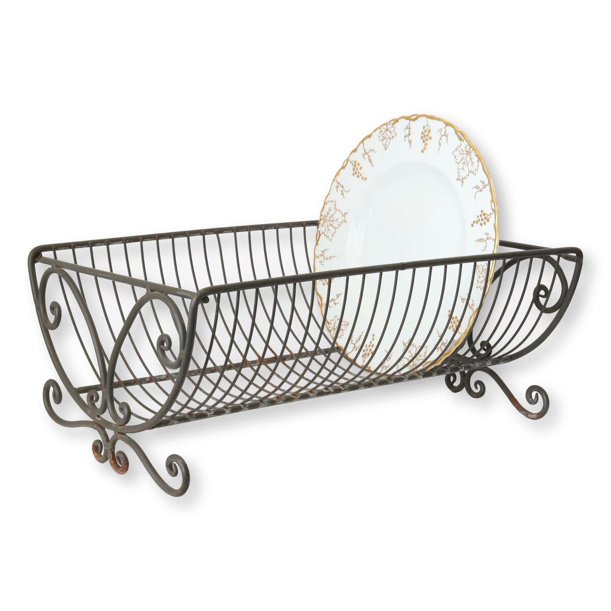 French Large Metal Dish Drainer//Antique Metal Dish Drainer//French Vintage  Dish Drainer //Office Organizer