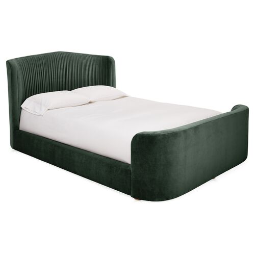 Clio Velvet Panel Bed~P77441715