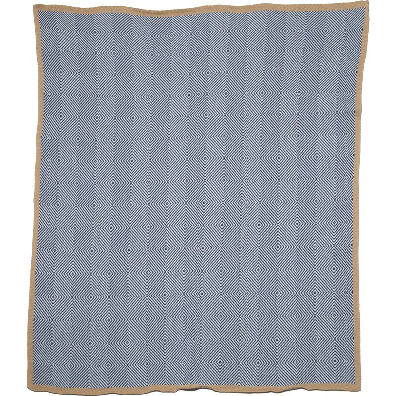 Woven Square Outdoor Throw, Navy