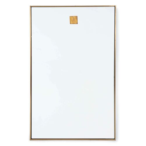 Hanging Rectangle Wall Mirror, Brass~P77294154