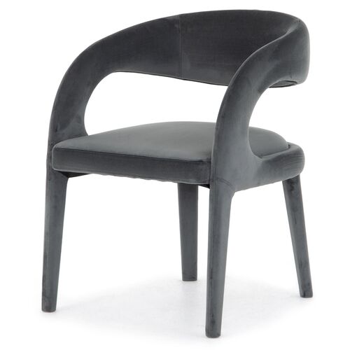Sadie Dining Chair, Charcoal Velvet~P77595372